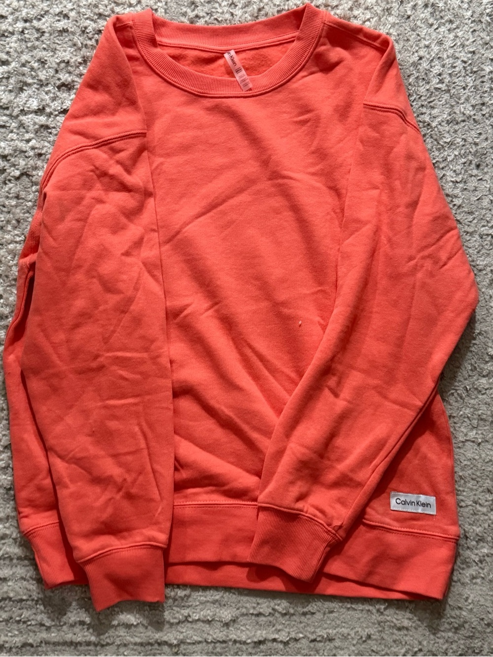 Calvin Klein Men’s Coral-Orange Crewneck Sweatshirt